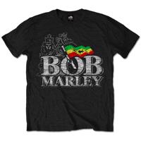 RockOff BOB MARLEY UNISEX tričko: DISTRESSED LOGO Velikost: L