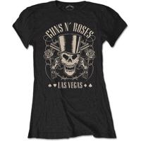 RockOff Guns N' Roses dámské bavlněné tričko: TOP HAT, SKULL & PISTOLS LAS VEGAS - černé Velikost: M