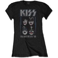 RockOff Kiss Dámské bavlněné tričko: Made For Lovin' You - černé Velikost: L