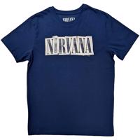 RockOff Nirvana Unisex bavlněné tričko : Box Logo - modré Velikost: L
