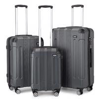 Sada 3 cestovních kufrů na kolečkách Kono ABS - šedá - 41/78/102L