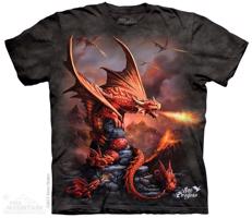 The Mountain Dětské batikované tričko - Fire Dragon - černé Velikost: S