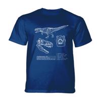 The Mountain Dětské batikované tričko - T-REX BLUEPRINT - modré Velikost: L