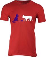 Tričko červené pánské Klárka - Kočky