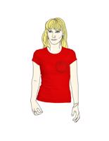 Tričko dámské červené JL10 - Černý emblém