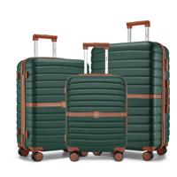 3dílná sada cestovních kufrů ABS + PC Kono - 36/62/94 L - tmavě zelená