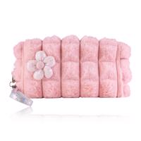 Accentra Kosmetická taštička s kytičkou a kožíškem