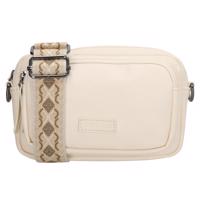 Beagles crossbody kabelka Malaga s dekorativním popruhem - krémová