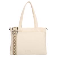 Beagles dámská taška shoperka Malaga s dekorativním popruhem - krémová - 7,6L