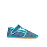 BEDA PAPUČE BF 060010/W/02 SLIM Denim Tyrkys Dětské barefoot přezůvky - 31