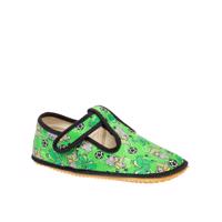 BEDA PAPUČE BF 060010/W DINOBALL Green – Široké Dětské barefoot přezůvky - 35