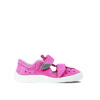 BEDA SANDÁLY BF 0001/SD/W/TS JANETTE Pink Sparkle Dětské barefoot sandály - 23