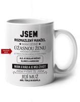 Bílý keramický hrnek k narozeninám - Rozmazlený manžel