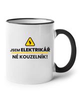 Bílý keramický hrnek s potiskem jsem elektrikář, né kouzelník