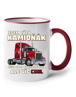 Bílý keramický hrnek s potiskem kamioňák táta