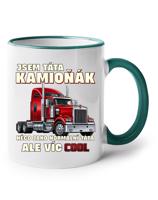 Bílý keramický hrnek s potiskem kamioňák táta