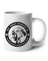 Bílý keramický hrnek s potiskem Maďarský ohař - dárek pro milovníky psů
