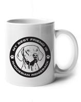 Bílý keramický hrnek s potiskem plemene Rhodéský ridgeback