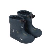 BUNDGAARD MALIK Navy Dino Dětské zateplené barefoot holínky - 20