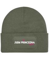 Čepice s obdélníkovou nášivkou „Jsem princezna vole“