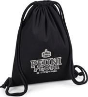 Černý sportovní vak PEUNI - logotyp