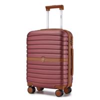 Cestovní kabinový kufr ABS+PC s pruhovaným vzorem Kono - 36 L - burgundy
