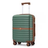 Cestovní kabinový kufr ABS+PC s pruhovaným vzorem Kono - 36 L - zelený