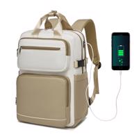 Cestovný vodeodolný batoh na notebook 15,6" Kono - khaki-béžový - 19 L