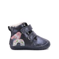 D.D.STEP W070-52624 Tmavě Modrá Dětské zimní zateplené barefoot boty - 25