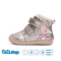 D.D.STEP W070-52624A Krémová  Dětské zimní zateplené barefoot boty - 22