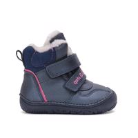 D.D.STEP W073-42814B ZIMNÍ KOTNÍKOVÉ BOTY Royal Blue Dětské zimní zateplené barefoot boty - 31