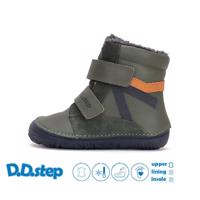 D.D.STEP W073-52306A Emerald Dětské zimní zateplené barefoot boty - 28