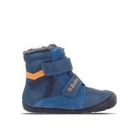 D.D.STEP W073-52306B Modrá Dětské zimní zateplené barefoot boty - 22