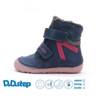 D.D.STEP W073-52306C Tmavě Modrá Dětské zimní zateplené barefoot boty - 21