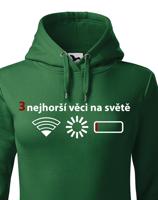 Dámska mikina 3 nejhorší věci na světě - mikina pro všechny mobilní závisláky