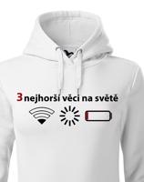 Dámska mikina 3 nejhorší věci na světě - mikina pro všechny mobilní závisláky