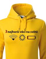 Dámska mikina 3 nejhorší věci na světě - mikina pro všechny mobilní závisláky