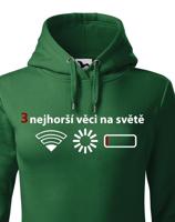 Dámska mikina 3 nejhorší věci na světě - mikina pro všechny mobilní závisláky