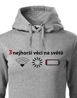 Dámska mikina 3 nejhorší věci na světě - mikina pro všechny mobilní závisláky