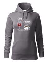 Dámská mikina Mě má ráda pro milovnice dobré kávy a vína