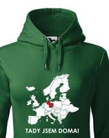 Dámská mikina pro cestovatele Tady jsem doma - s mapou Evropy