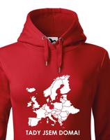 Dámská mikina pro cestovatele Tady jsem doma - s mapou Evropy