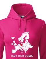 Dámská mikina pro cestovatele Tady jsem doma - s mapou Evropy