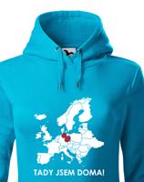 Dámská mikina pro cestovatele Tady jsem doma - s mapou Evropy