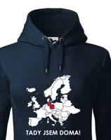 Dámská mikina pro cestovatele Tady jsem doma - s mapou Evropy