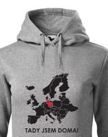 Dámská mikina pro cestovatele Tady jsem doma - s mapou Evropy