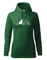 Dámská mikina pro milovníky zvířat - Anglický buldok tep