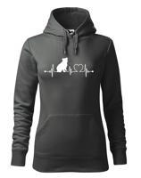 Dámská mikina pro milovníky zvířat - Anglický buldok tep