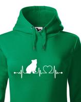 Dámská mikina pro milovníky zvířat - Anglický buldok tep