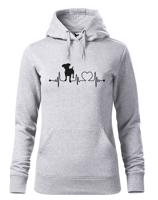 Dámská mikina pro milovníky zvířat -  Jack Russell teriér tep